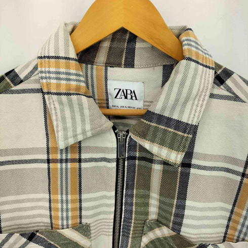 ザラ ZARA チェック柄 ジップアップ ブルゾンジャケット メンズ import:XL