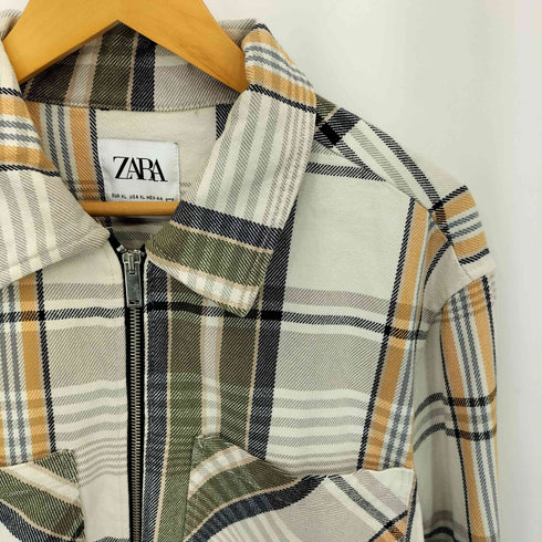 ザラ ZARA チェック柄 ジップアップ ブルゾンジャケット メンズ import:XL