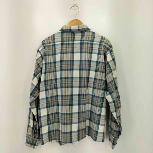 ウールリッチ WOOLRICH 80-90s USA製 三角 白タグ フラップポケット カットオフ チェック長袖シャツ メンズ XL