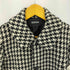 ズッカ ZUCCa 千鳥格子 ハウンドトゥース フロントボタン ウール ステンカラーコート レディース M