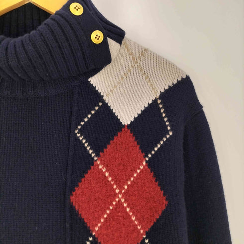 ブルーレーベルクレストブリッジ BLUE LABEL CRESTBRIDGE アーガイル タートルネックニット レディース JPN:38 38