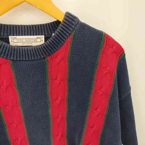 ジョンアッシュフォード JOHN ASHFORD 00s コットン ケーブルニット クルーネック ニットセーター メンズ M