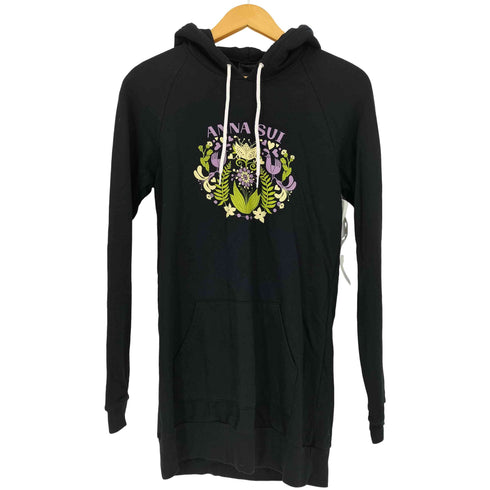 アナスイ ANNA SUI USA製 フラワープリント プルオーバー パーカー ワンピース レディース ONE SIZE