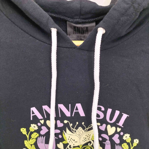 アナスイ ANNA SUI USA製 フラワープリント プルオーバー パーカー ワンピース レディース ONE SIZE
