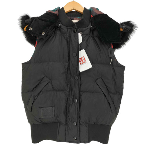 コーチ COACH 2way 裏地カモフラ ウールファー ダウンベスト レディース import:XS