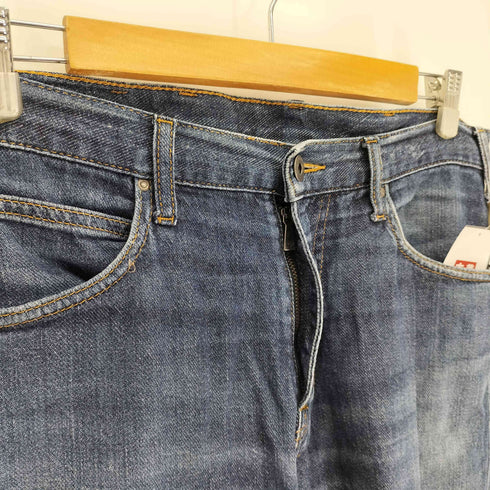 エンポリオアルマーニ EMPORIO ARMANI レザーパッチ ロゴパネル ジップフライ スリム デニム パンツ メンズ US:32-33