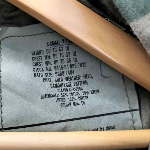 ユーエスアーミー U.S. ARMY 80S 85年会計 IDEALジップ COAT COLD WEATHER FIELD M-65 ウッドランドカモ フィールドジャケット パッカブル メンズ import:XS