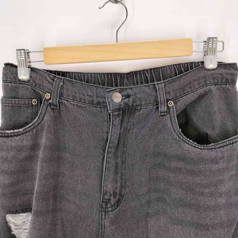 ジャングルストーム JUNGLE STORM ダメージ加工 イージーワイドブラックデニム メンズ JPN:L