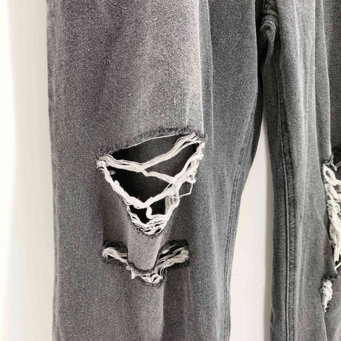 ジャングルストーム JUNGLE STORM ダメージ加工 イージーワイドブラックデニム メンズ JPN:L