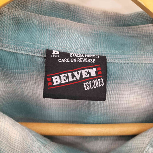 BELVET ボックスシルエット ロングスリーブ チェックシャツ メンズ