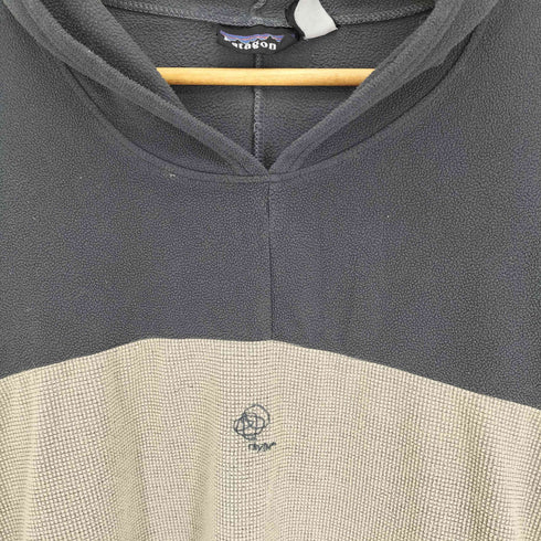 パタゴニア patagonia 00S 2002SS USA製 rhythm ロゴ刺繍 サムホール バイカラー フリース プルオーバー パーカー メンズ import:L