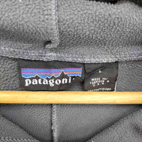 パタゴニア patagonia 00S 2002SS USA製 rhythm ロゴ刺繍 サムホール バイカラー フリース プルオーバー パーカー メンズ import:L