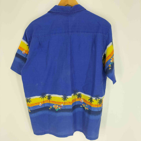 TAMARE USA製 ヤシの木 海 ヨット 総柄 開襟 S/S アロハ シャツ メンズ import:XL