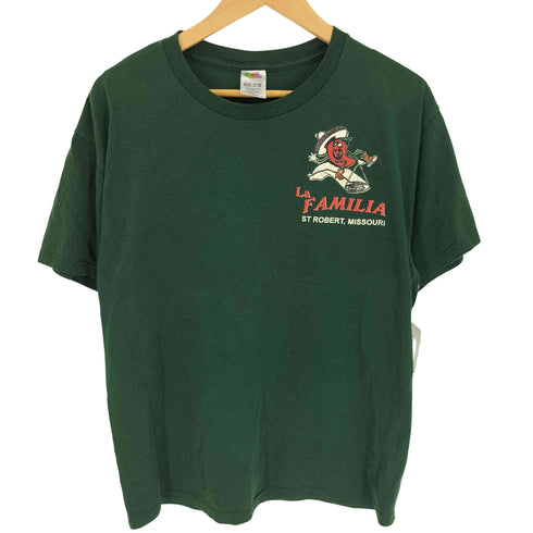 フルーツオブザルーム FRUIT OF THE LOOM 00S BEST LA FAMILL ST ROBERT MISSOURI キャラクタープリント コットンポリ S/S クルーネック Tシャツ メンズ JPN:L