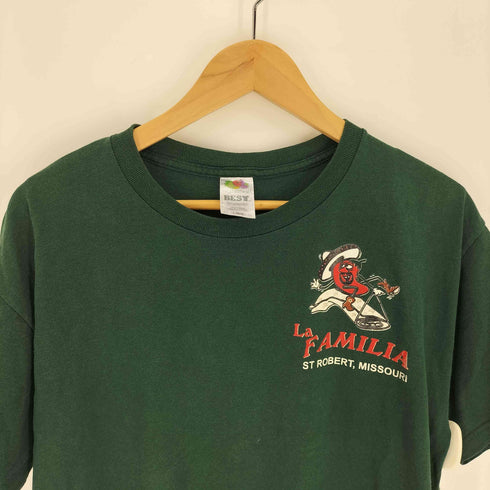 フルーツオブザルーム FRUIT OF THE LOOM 00S BEST LA FAMILL ST ROBERT MISSOURI キャラクタープリント コットンポリ S/S クルーネック Tシャツ メンズ JPN:L
