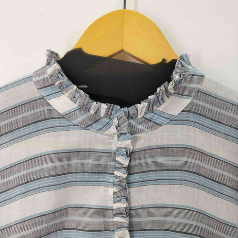 INJIRI インド綿ストライプ柄切り替えワンピース レディース