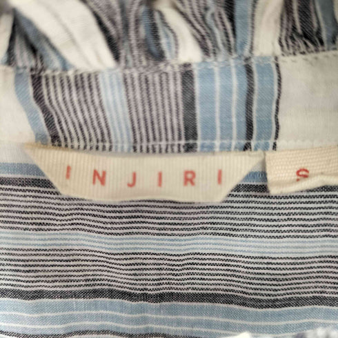 INJIRI インド綿ストライプ柄切り替えワンピース レディース