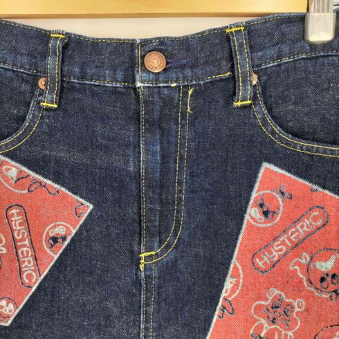 ヒステリックグラマー HYSTERIC GLAMOUR 90-2000s ロゴ デニム タイトスカート Y2K レディース FREE