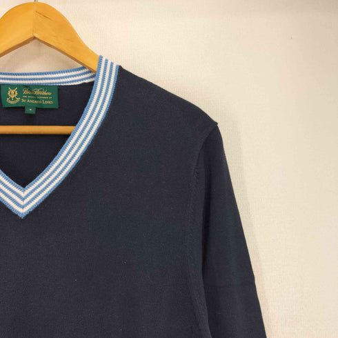 ブルックスブラザーズ BROOKS BROTHERS ST ANDREWS LINKS 首ライン コットン Vネック ニット メンズ import:S