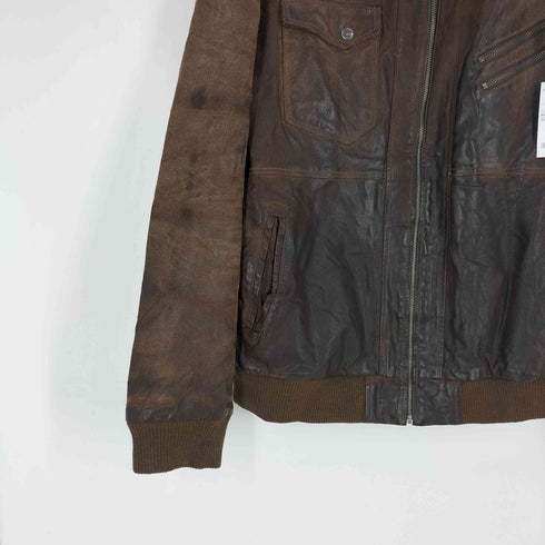 イノシシ革 レザージャケット メンズ import:XL