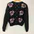 Allen Tolly 80-90S Pure Wool 花柄 ケーブル ローゲージ ウール ニット カーディガン レディース import:L