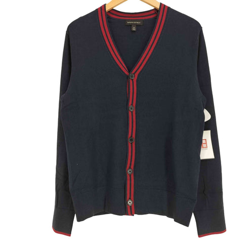 バナナリパブリック BANANA REPUBLIC 90-00S コットン混 レーヨン ライン カーディガン メンズ import:M