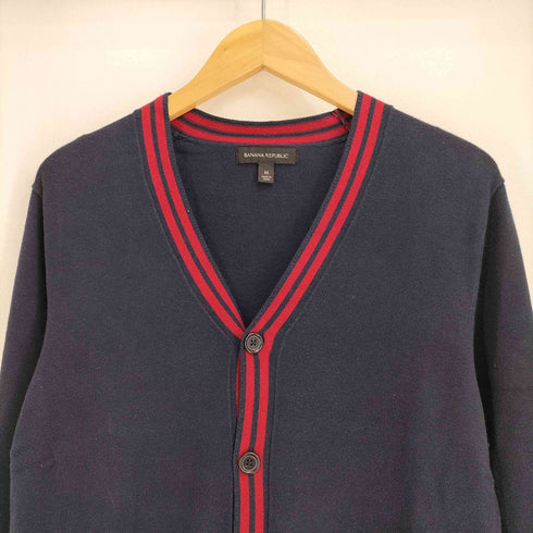 バナナリパブリック BANANA REPUBLIC 90-00S コットン混 レーヨン ライン カーディガン メンズ import:M