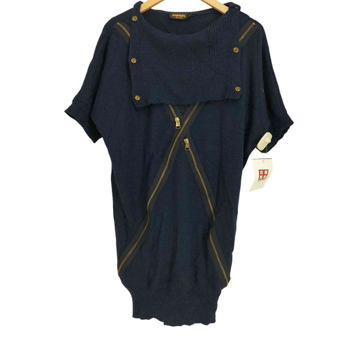 ディーゼルブラックゴールド DIESEL BLACK GOLD アルパカウール混 ジップデザイン ショートスリーブニット レディース XXS