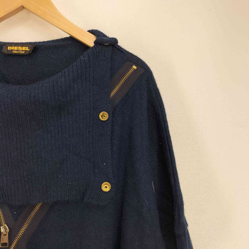 ディーゼルブラックゴールド DIESEL BLACK GOLD アルパカウール混 ジップデザイン ショートスリーブニット レディース XXS