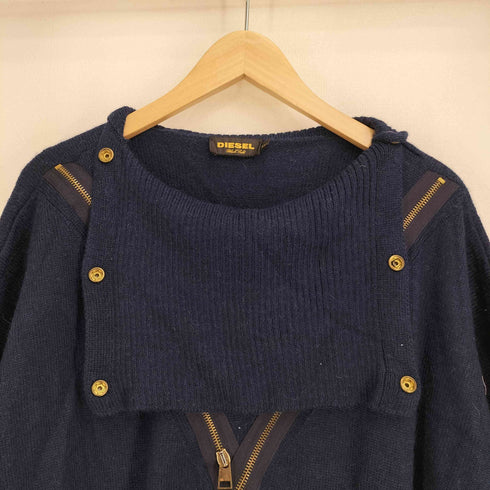ディーゼルブラックゴールド DIESEL BLACK GOLD アルパカウール混 ジップデザイン ショートスリーブニット レディース XXS