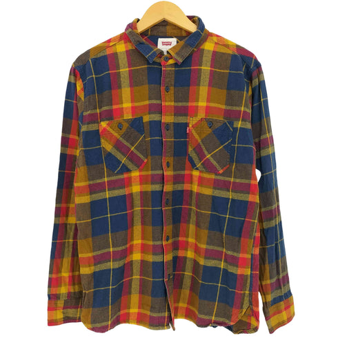 リーバイス Levis チェック コットン ダブルポケット ネルシャツ メンズ import:L