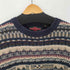 Stone Haven リネン コットン 総柄 ニット セーター メンズ import:XL