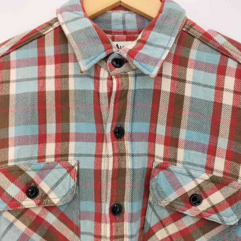 アルカルザ ALCARZA HEAVY FLANNNEL SOLID SHIRT メンズ import:L