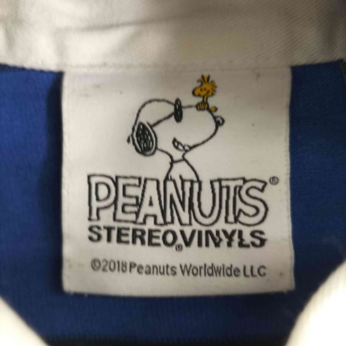 ピーナッツ PEANUTS ワンポイント刺繍ボーダー L/S ラガーシャツ メンズ JPN:L