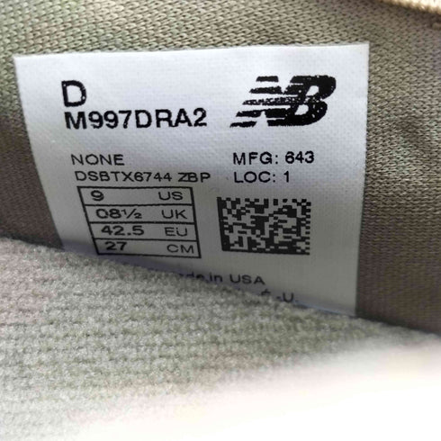 ニューバランス NEW BALANCE USA製 M997DRA2 TAN メンズ JPN:27