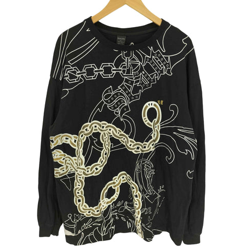 ショーンジョン Sean john 90-00S ロゴ 鎖 チェーン グラフィック プリント クルーネック L/S カットソー ロンT メンズ import:XL