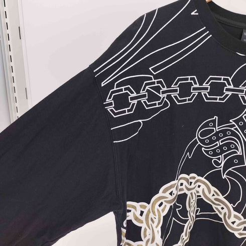 ショーンジョン Sean john 90-00S ロゴ 鎖 チェーン グラフィック プリント クルーネック L/S カットソー ロンT メンズ import:XL