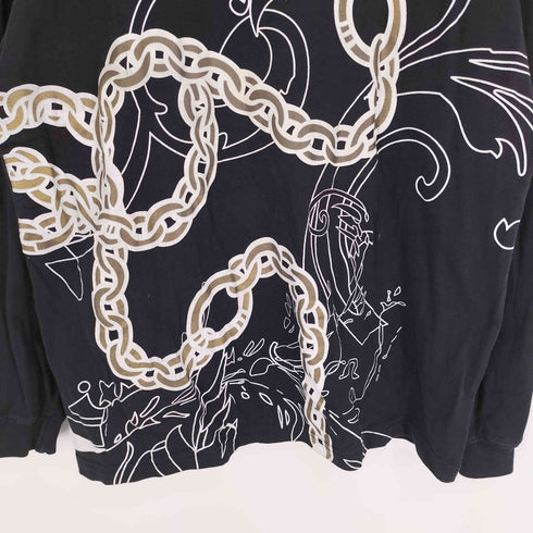 ショーンジョン Sean john 90-00S ロゴ 鎖 チェーン グラフィック プリント クルーネック L/S カットソー ロンT メンズ import:XL