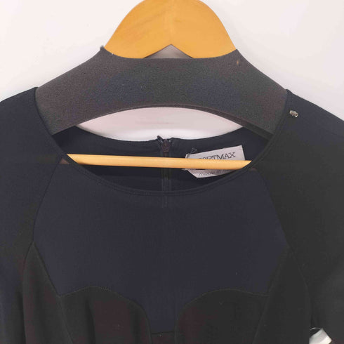 スポーツマックス SPORTMAX イタリア製 メッシュ切替 ボディコンワンピース ベルト付属 レディース import:M