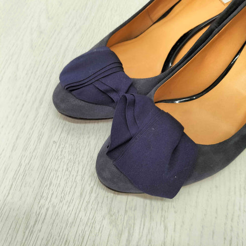 ランバンオンブルー LANVIN en Bleu リボン スエード ヒールパンプス レディース JPN:24