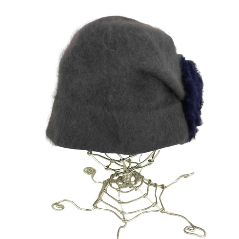 カシラ CA4LA アンゴラウール混 フラワーモチーフニット帽 レディース