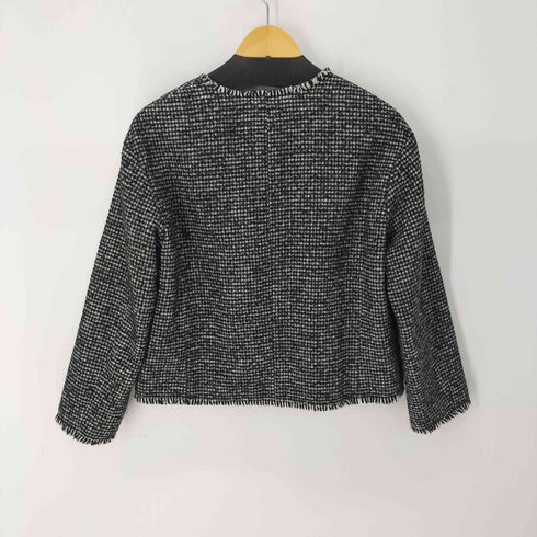 ユニクロ UNIQLO ノーカラー ツイードジャケット レディース JPN:M