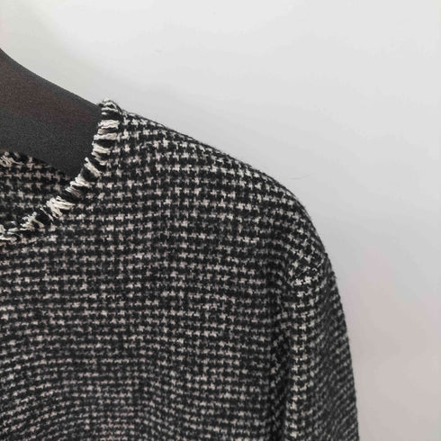 ユニクロ UNIQLO ノーカラー ツイードジャケット レディース JPN:M