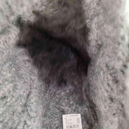 カシラ CA4LA ダルメシアン柄 アルパカウール混 ケーブルニット帽 レディース