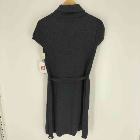 ロベルトコリーナ ROBERTO COLLINA イタリア製 ウール スタンドネック ウエストベルト ニット ワンピース レディース import:M