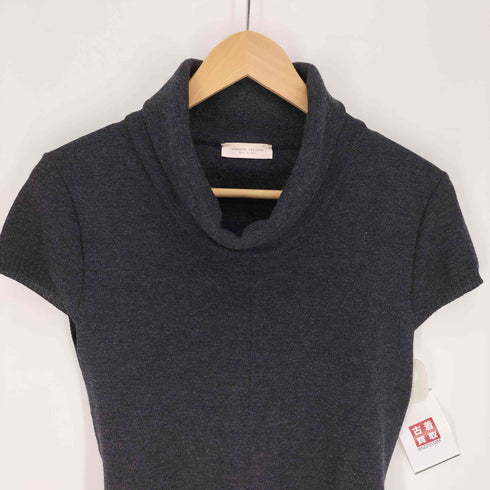 ロベルトコリーナ ROBERTO COLLINA イタリア製 ウール スタンドネック ウエストベルト ニット ワンピース レディース import:M