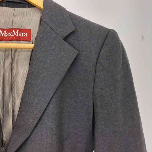 マックスマーラステュディオ MAX MARA STUDIO ウレタン混 ウールギャバ 2B テーラードジャケット レディース JPN:42