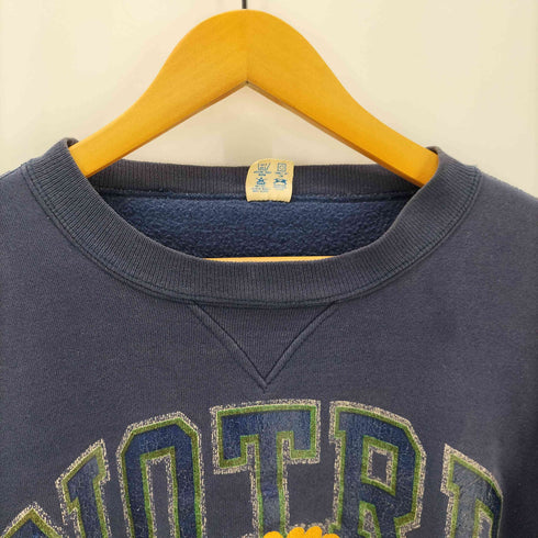 チャンピオン Champion 80S USA製 トリコタグ はめ込みVガゼット NOTRE DAME カレッジロゴ 3段 プリント スウェット メンズ import:L