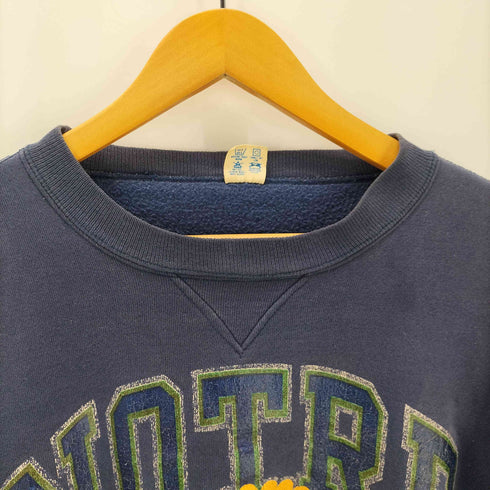 チャンピオン Champion 80S USA製 トリコタグ はめ込みVガゼット NOTRE DAME カレッジロゴ 3段 プリント スウェット メンズ import:L