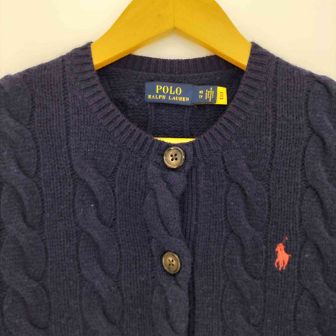 ポロラルフローレン POLO RALPH LAUREN 現行タグ ポニー刺繍 ウールカシミヤ ケーブルニットカーディガン レディース import:XS
